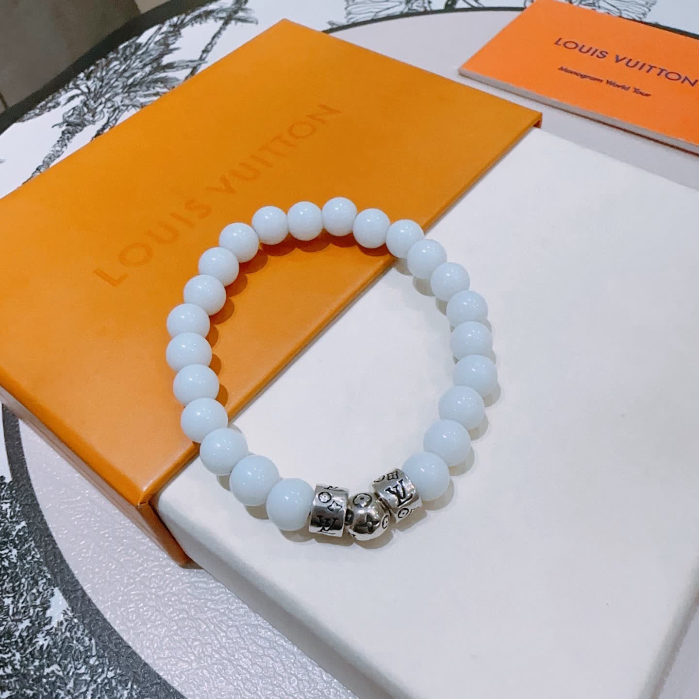 Louis Vuitton White Beaded Bracelet